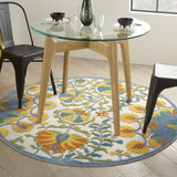 5? x 7' Multi Medallion Indoor Outdoor Area Rug