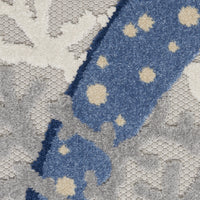 5? x 8' Blue and Gray Indoor Outdoor Area Rug