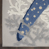 8? x 11' Blue and Gray Indoor Outdoor Area Rug