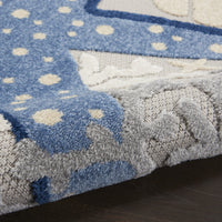 8? x 11' Blue and Gray Indoor Outdoor Area Rug