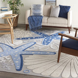 8? x 11' Blue and Gray Indoor Outdoor Area Rug