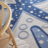 8? x 11' Blue and Gray Indoor Outdoor Area Rug