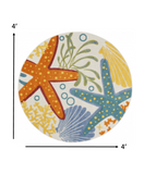 5? Round Multicolor Indoor Outdoor Area Rug