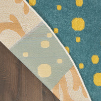 5? Round Multicolor Indoor Outdoor Area Rug
