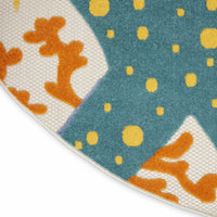 5? Round Multicolor Indoor Outdoor Area Rug