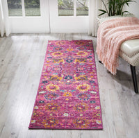 2? x 3? Fuchsia and Orange Distressed Scatter Rug