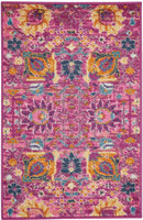 2? x 3? Fuchsia and Orange Distressed Scatter Rug