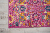 2? x 3? Fuchsia and Orange Distressed Scatter Rug
