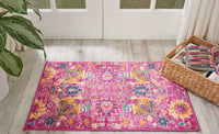 2? x 3? Fuchsia and Orange Distressed Scatter Rug