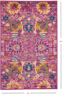 2? x 3? Fuchsia and Orange Distressed Scatter Rug