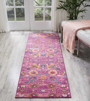 2? x 3? Fuchsia and Orange Distressed Scatter Rug