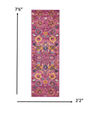 2? x 3? Fuchsia and Orange Distressed Scatter Rug