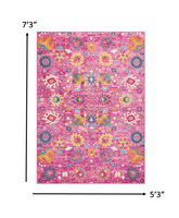 2? x 3? Fuchsia and Orange Distressed Scatter Rug