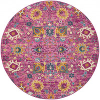 2? x 3? Fuchsia and Orange Distressed Scatter Rug