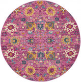 2? x 3? Fuchsia and Orange Distressed Scatter Rug