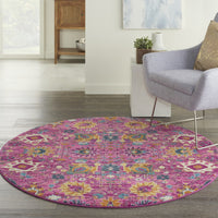2? x 3? Fuchsia and Orange Distressed Scatter Rug