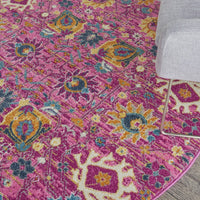2? x 3? Fuchsia and Orange Distressed Scatter Rug