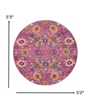 2? x 3? Fuchsia and Orange Distressed Scatter Rug