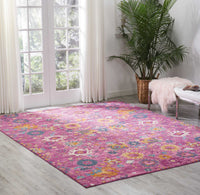 2? x 3? Fuchsia and Orange Distressed Scatter Rug