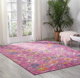 2? x 3? Fuchsia and Orange Distressed Scatter Rug