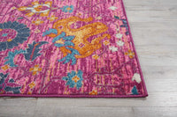 2? x 3? Fuchsia and Orange Distressed Scatter Rug