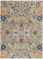 4? x 6? Ivory and Multicolor Floral Buds Area Rug