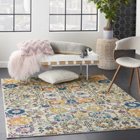 4? x 6? Ivory and Multicolor Floral Buds Area Rug