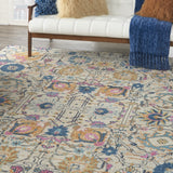 2? x 3? Ivory and Multicolor Floral Buds Scatter Rug