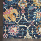 4? x 6? Navy Blue Floral Buds Area Rug