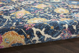 4? x 6? Navy Blue Floral Buds Area Rug