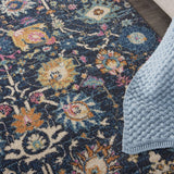 4? x 6? Navy Blue Floral Buds Area Rug