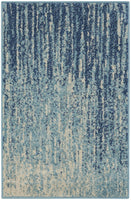 5? x 7? Navy and Light Blue Abstract Area Rug