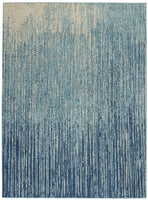 5? x 7? Navy and Light Blue Abstract Area Rug