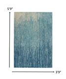 5? x 7? Navy and Light Blue Abstract Area Rug