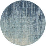 5? x 7? Navy and Light Blue Abstract Area Rug