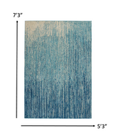 5? x 7? Navy and Light Blue Abstract Area Rug