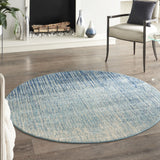 5? x 7? Navy and Light Blue Abstract Area Rug