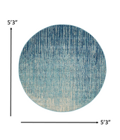 5? x 7? Navy and Light Blue Abstract Area Rug