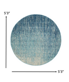 5? x 7? Navy and Light Blue Abstract Area Rug