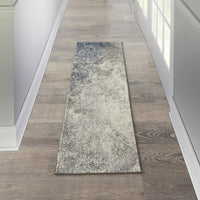 2? x 8? Charcoal and Ivory Abstract Runner Rug