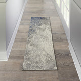 2? x 8? Charcoal and Ivory Abstract Runner Rug