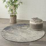 5? x 7? Charcoal and Ivory Abstract Area Rug
