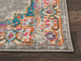2? x 8? Gray and Gold Medallion Runner Rug
