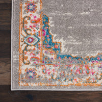 5? x 7? Gray and Gold Medallion Area Rug