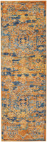 2? x 6? Gold and Blue Antique Runner Rug