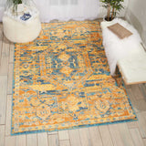 5? x 7? Gold and Blue Antique Area Rug