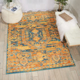 5? x 7? Gold and Blue Antique Area Rug