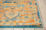 5? x 7? Gold and Blue Antique Area Rug