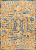 5? x 7? Gold and Blue Antique Area Rug