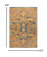 5? x 7? Gold and Blue Antique Area Rug